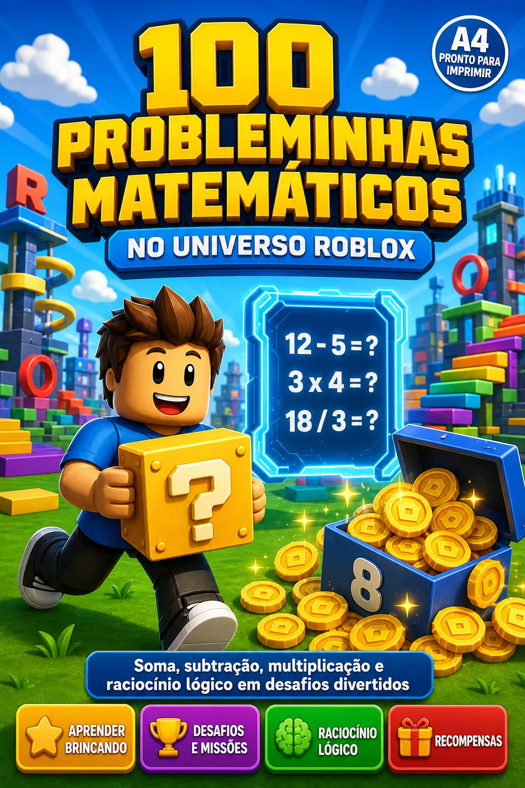 Capa do Caderno de Probleminhas de Matemática
